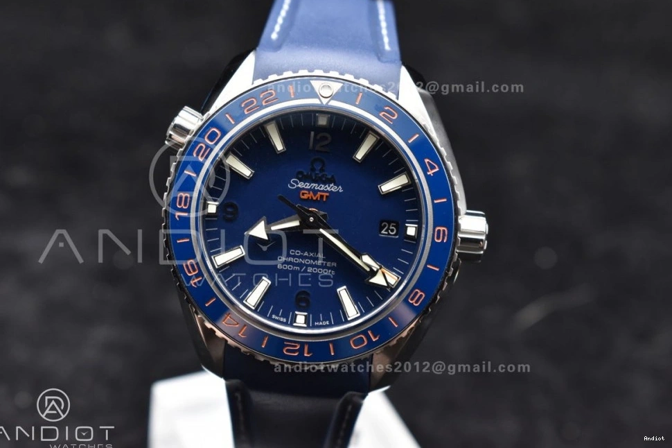 on Ceramic Co-Axial Edition Blue A8605 Planet VSF Best Dial Strap GMT Super Ocean 600M 43.5mm Bezel Blue Rubber Clone 1:1 1201